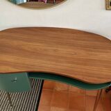 Bureau vintage en acajou et vert