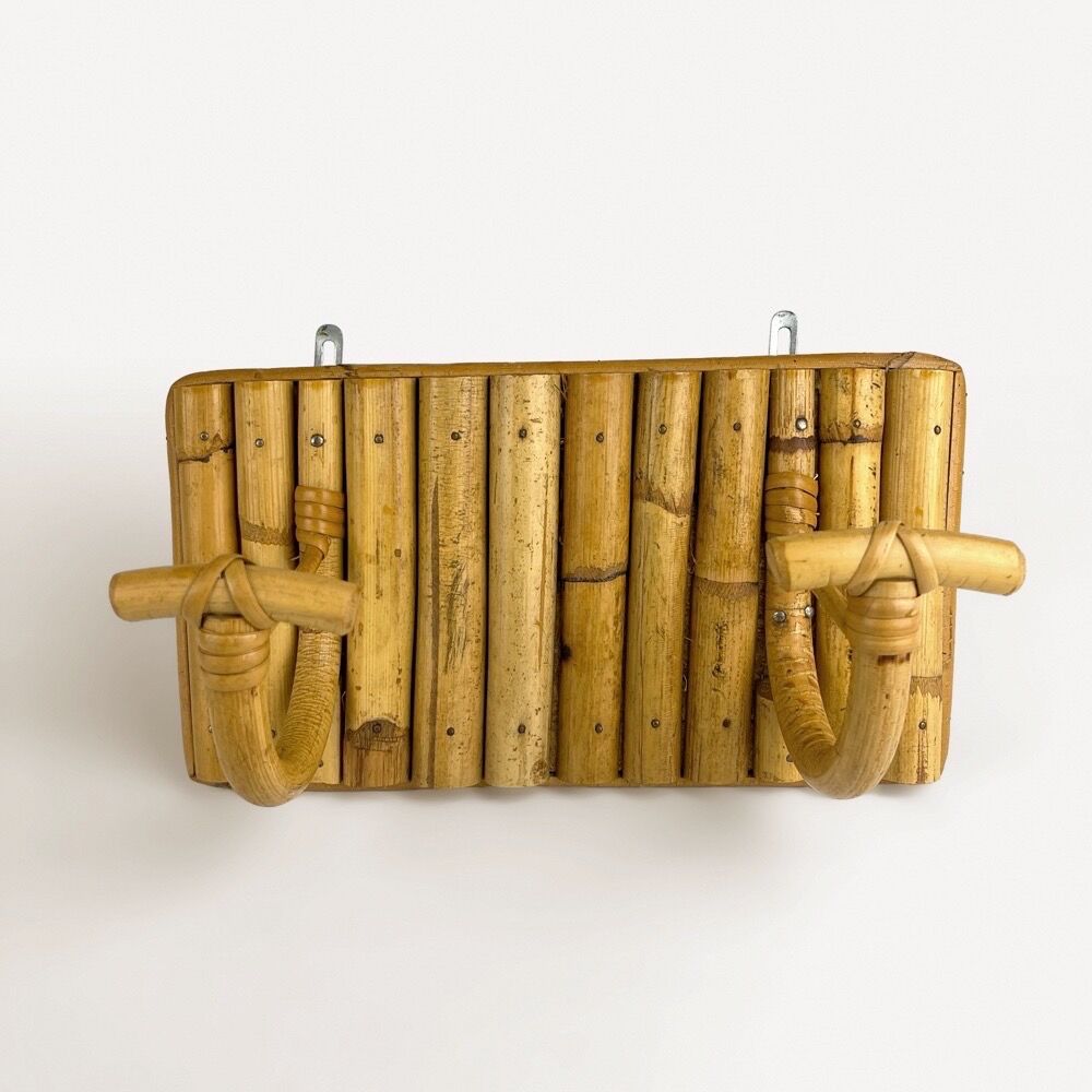 Bamboo and rattan coat racks 50s