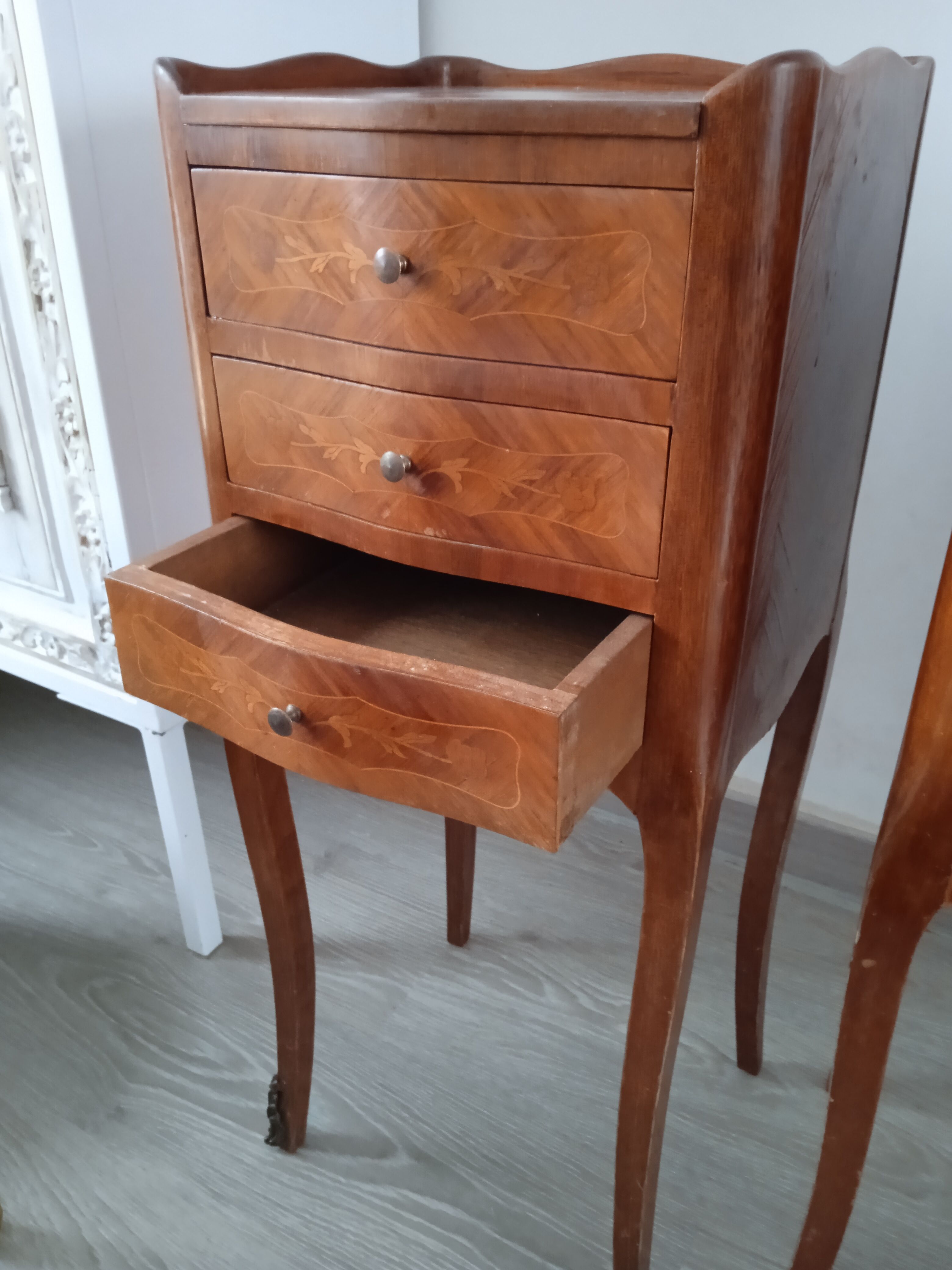 Pair of old bedside tables