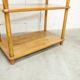 Scandinavian rectangular shelf from the 1960s, made of solid pine with round pencil legs.