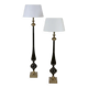 Pair of Floor Lamps in Black and Gold, The Netherlands — 1990s