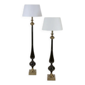 Pair of Floor Lamps in Black and Gold, The Netherlands — 1990s