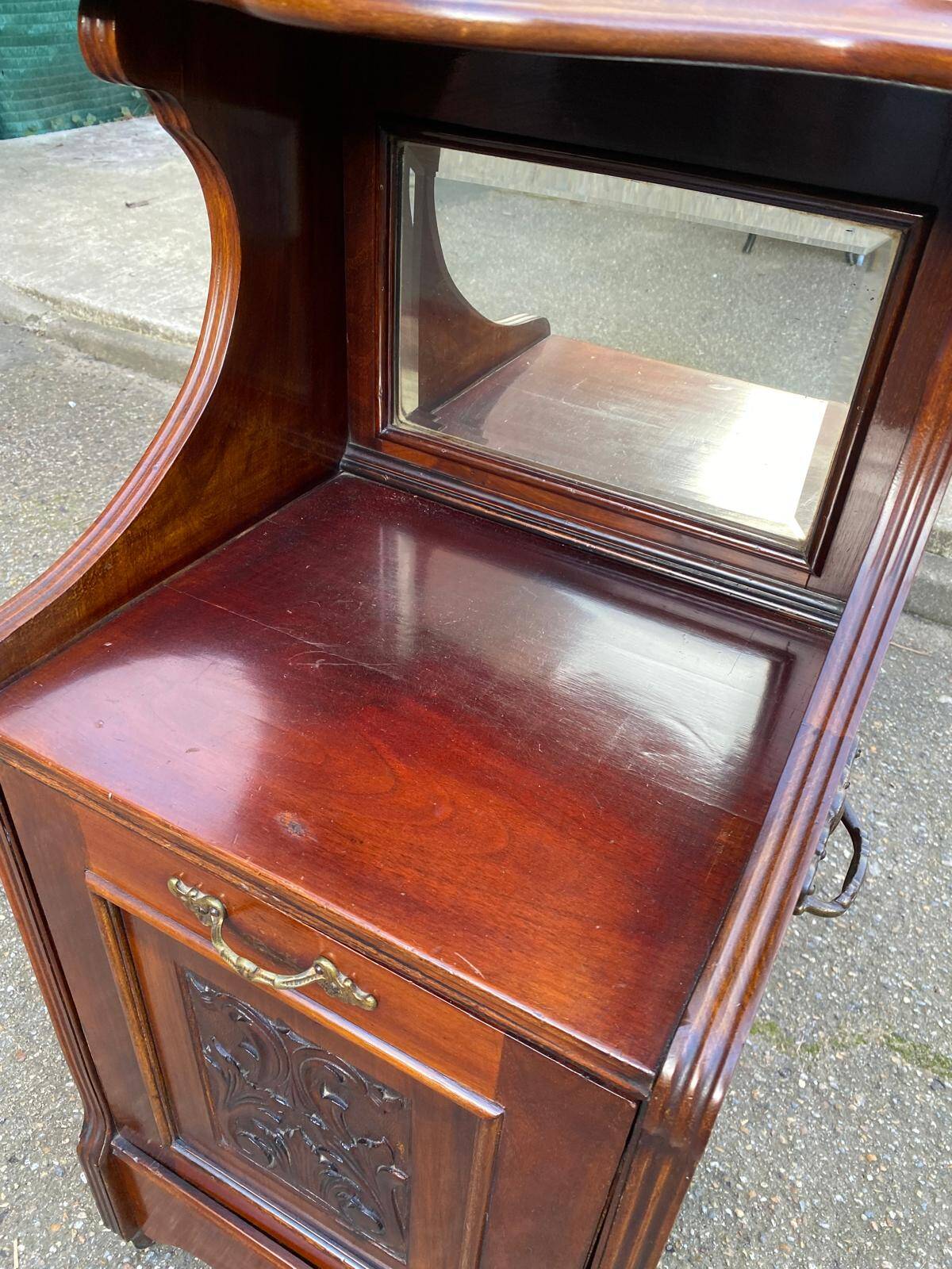 Wooden coal cabinet side table accent table