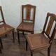 Set of 6 Louis XVI chairs in marquetry wood and caning.