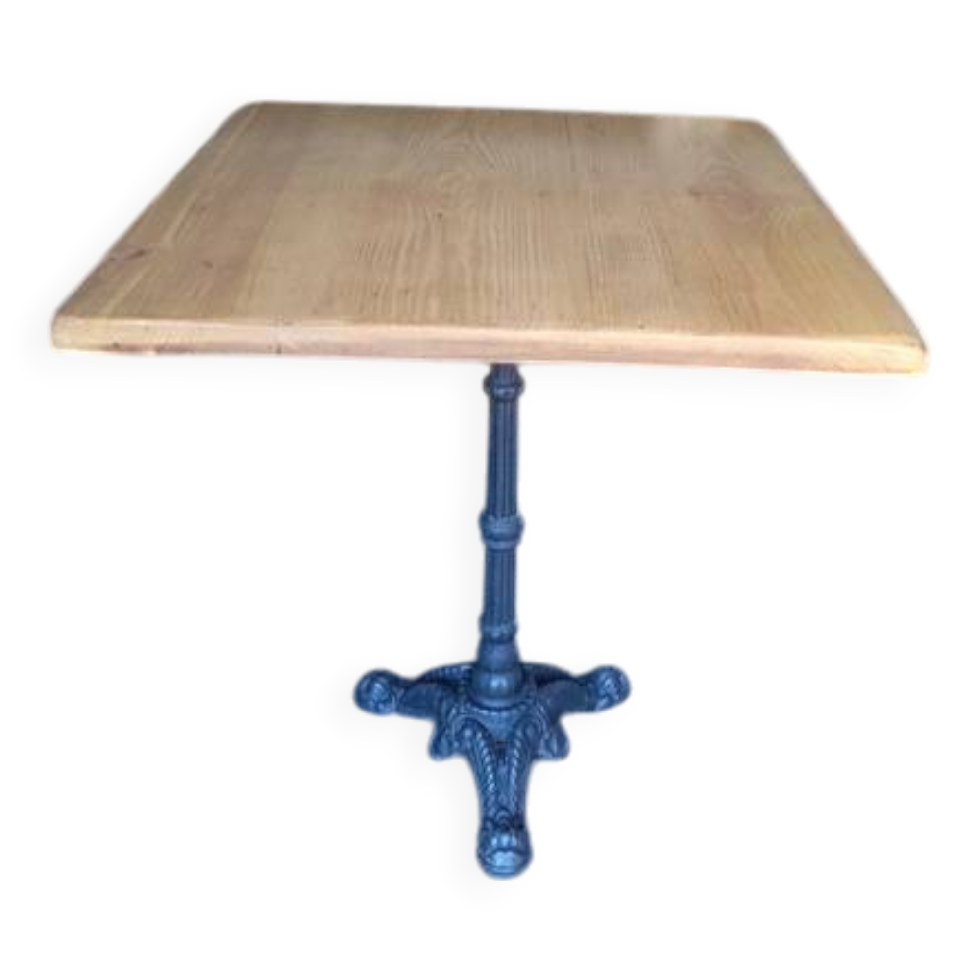 Vintage bistro gueridon table 65/65 cm wood and cast iron