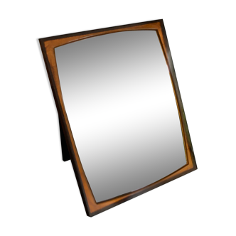 Rare barber mirror 1970 rectangular plexi Brown  25x19cm
