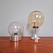 Lampe de table en verre ambré, style Space Age, années 70
