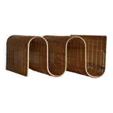 Wall-mounted rattan magazine rack