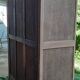 2-door, 1-drawer mirrored cabinet in art deco style, raw oak wood