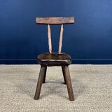 Set of benches and chairs, primitive folk art, 1900s France