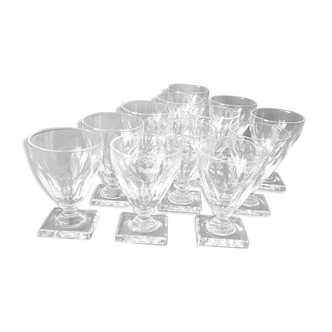 Suite of 12 crystal glasses Val St Lambert 1925