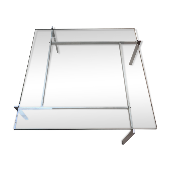 Table basse en verre de Poul Kjaerholm modèle PK61, Danemark 1960