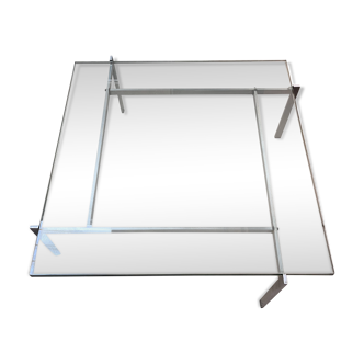 Poul Kjaerholm glass coffee table model PK61, Denmark 1960s