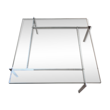 Table basse en verre de Poul Kjaerholm modèle PK61, Danemark 1960