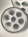 6 Oyster plates Moulin des Loups white and grey