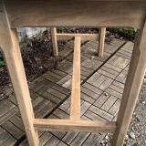 Art Deco farmhouse table in raw wood