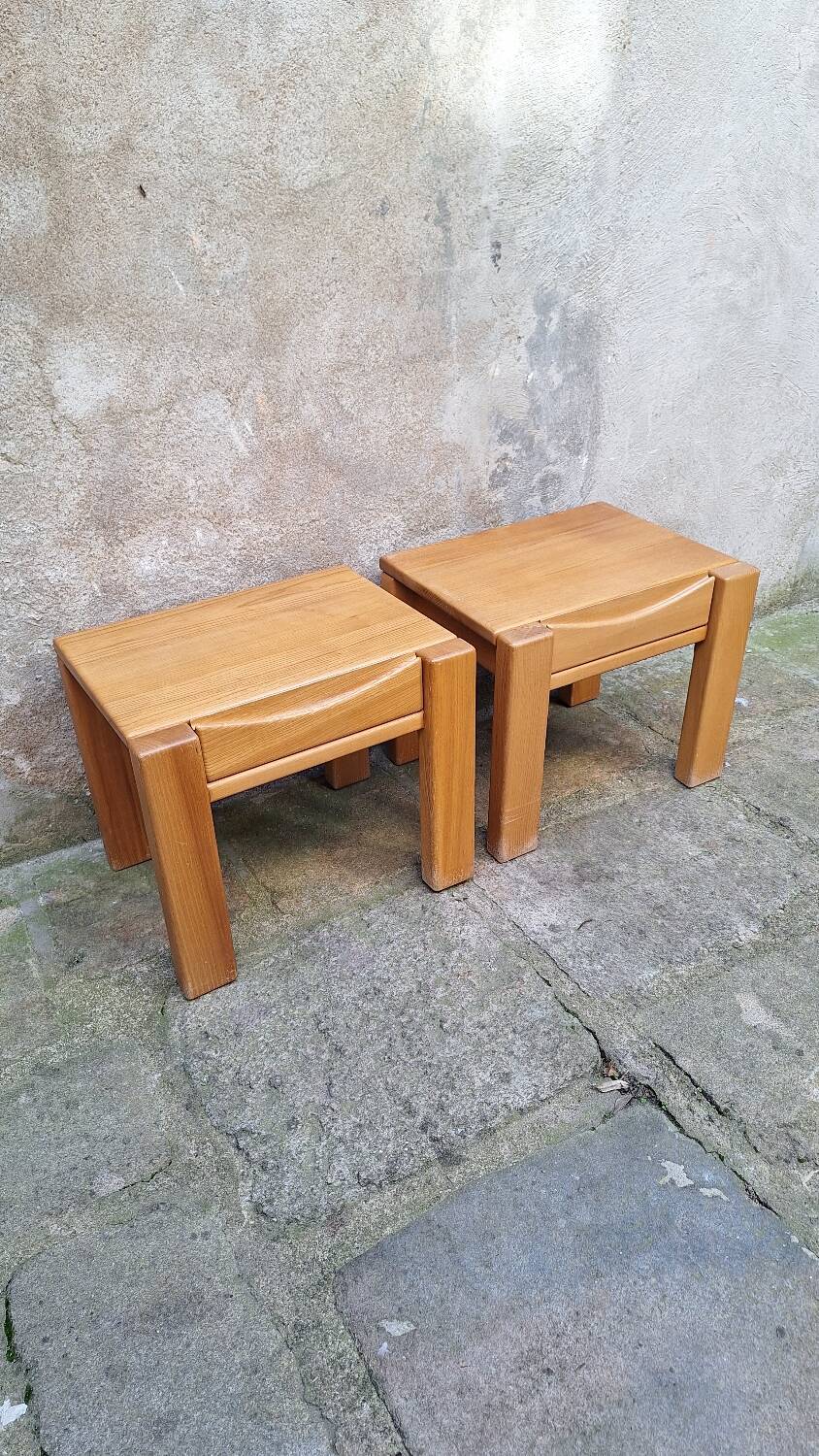 Pair of bedside tables in elm Atelier Chauvin