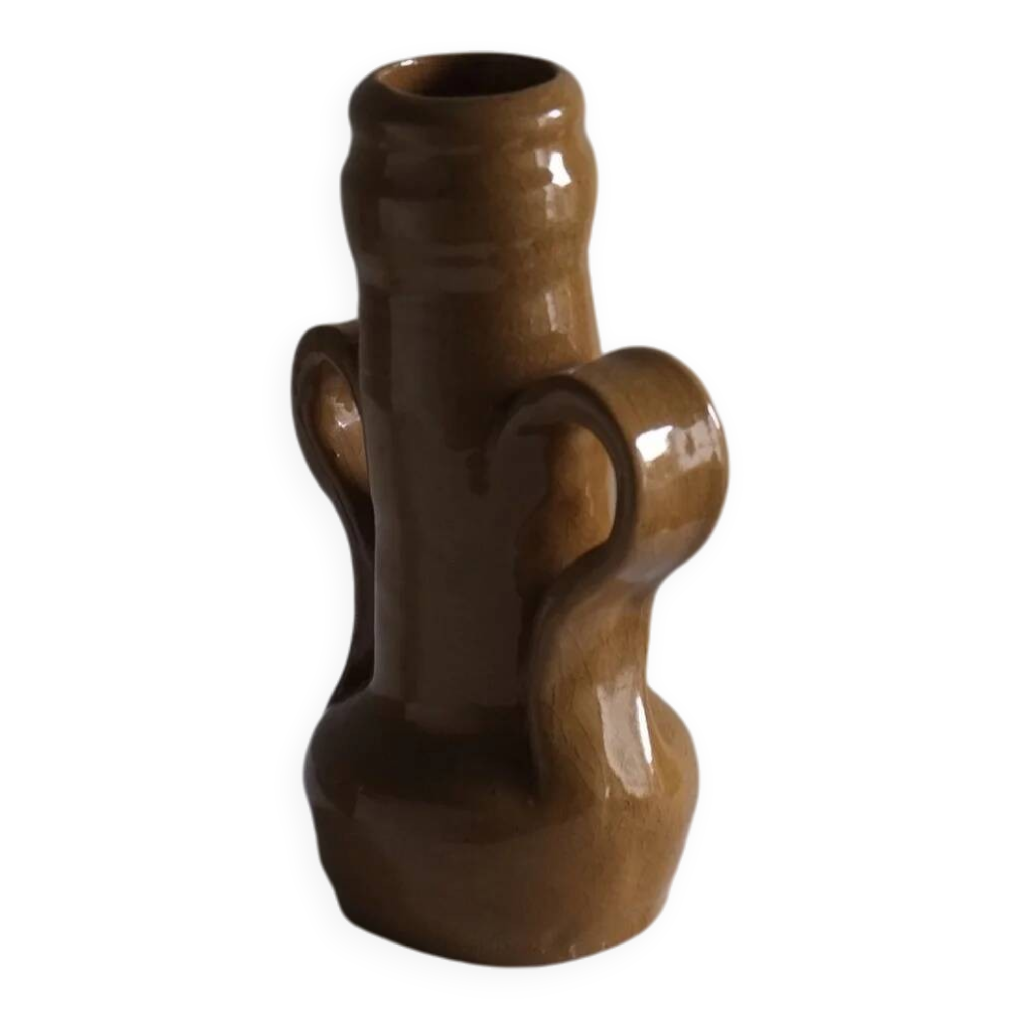 Primitive bud vase candle holder | 1970s