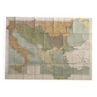 Map of the Balkan Peninsula from the 1940s