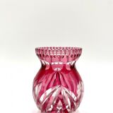Crystal pink vase, Poland, 1960s