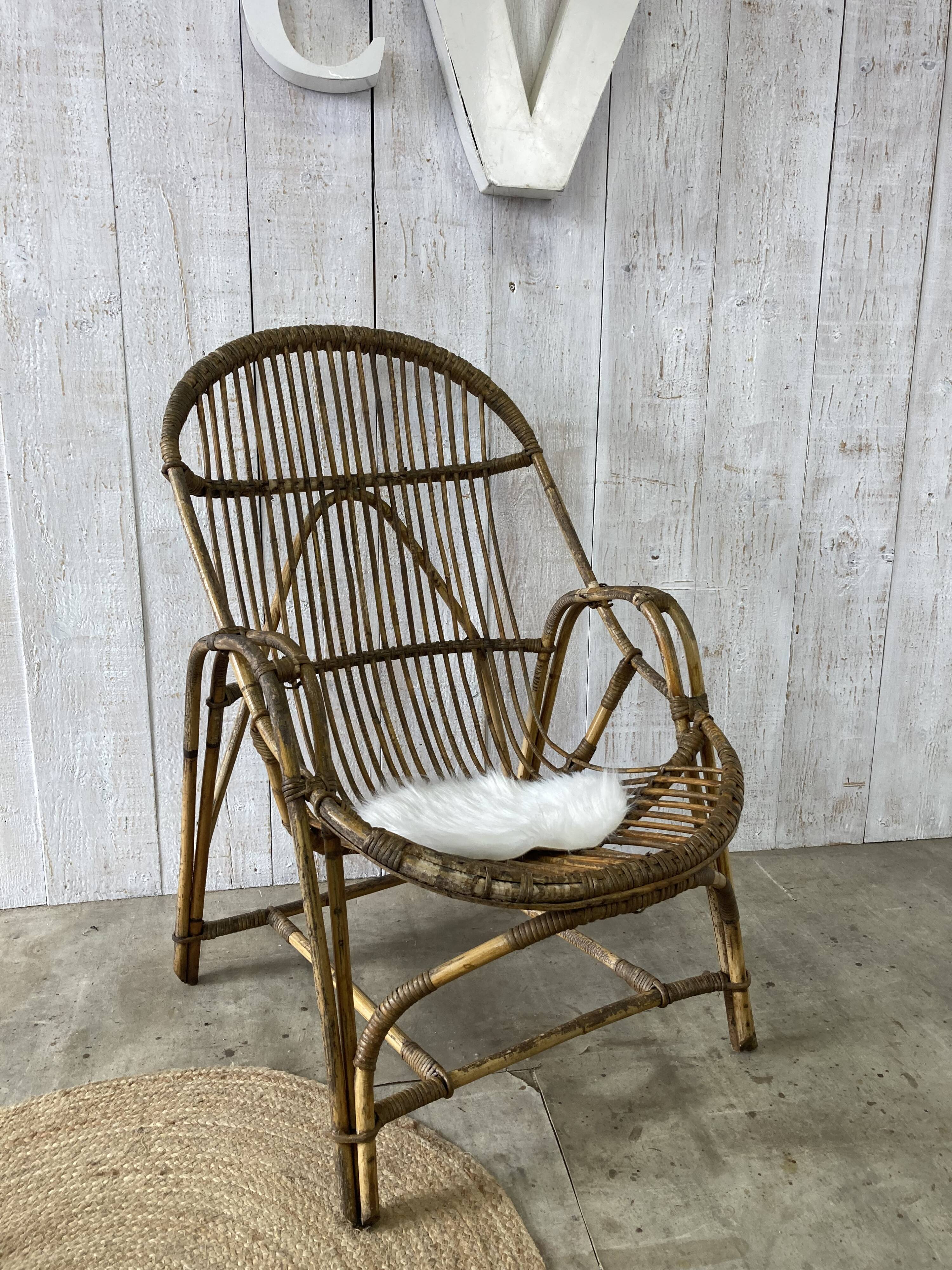 Vintage rattan armchair
