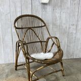 Fauteuil rotin vintage