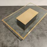 Vintage etched brass coffee table by Ricco D, 1970s