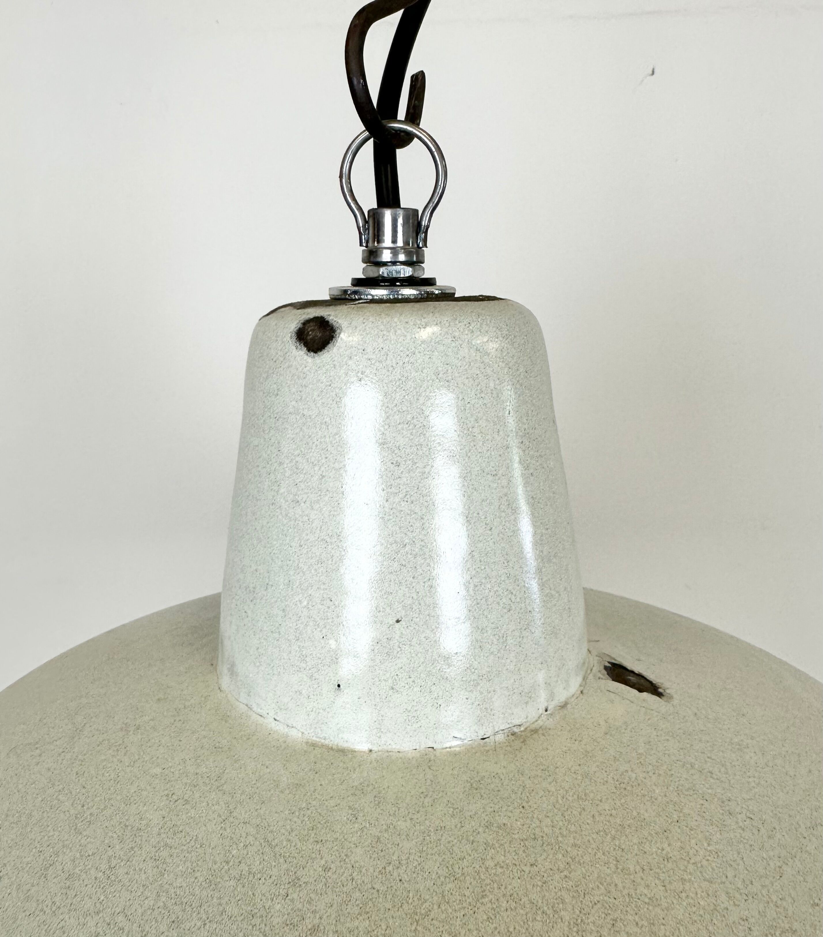 Industrial White Enamel Factory Pendant Lamp from Zaos, 1960s