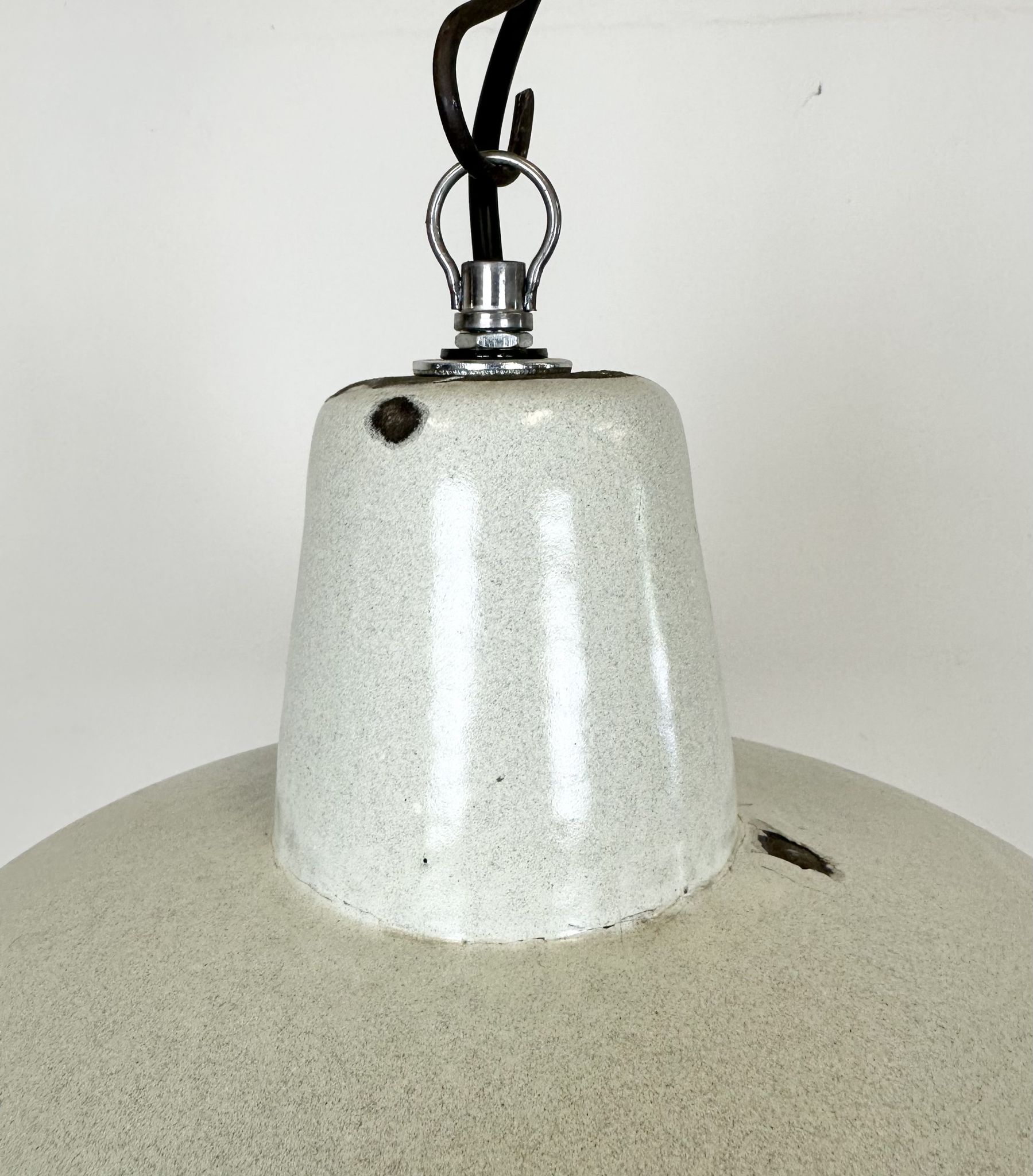 Industrial White Enamel Factory Pendant Lamp from Zaos, 1960s