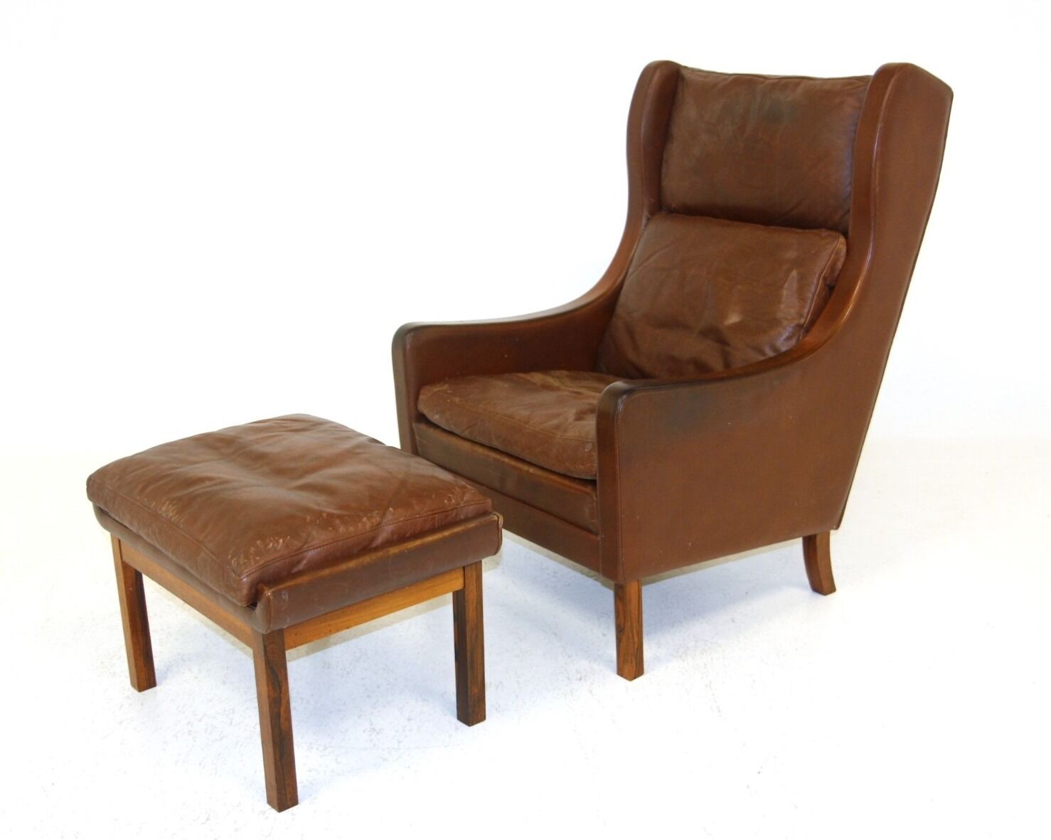 Scandinavian leather armchair, Denmark, 1960