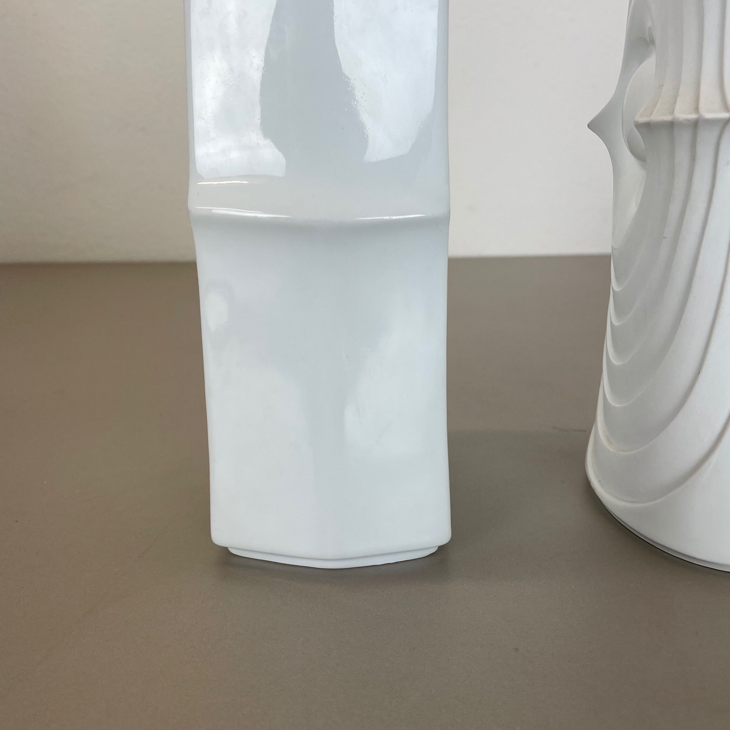 Set of 2 original porcelain op art vase made by Royal Bavaria Kpm Germany, 1970s