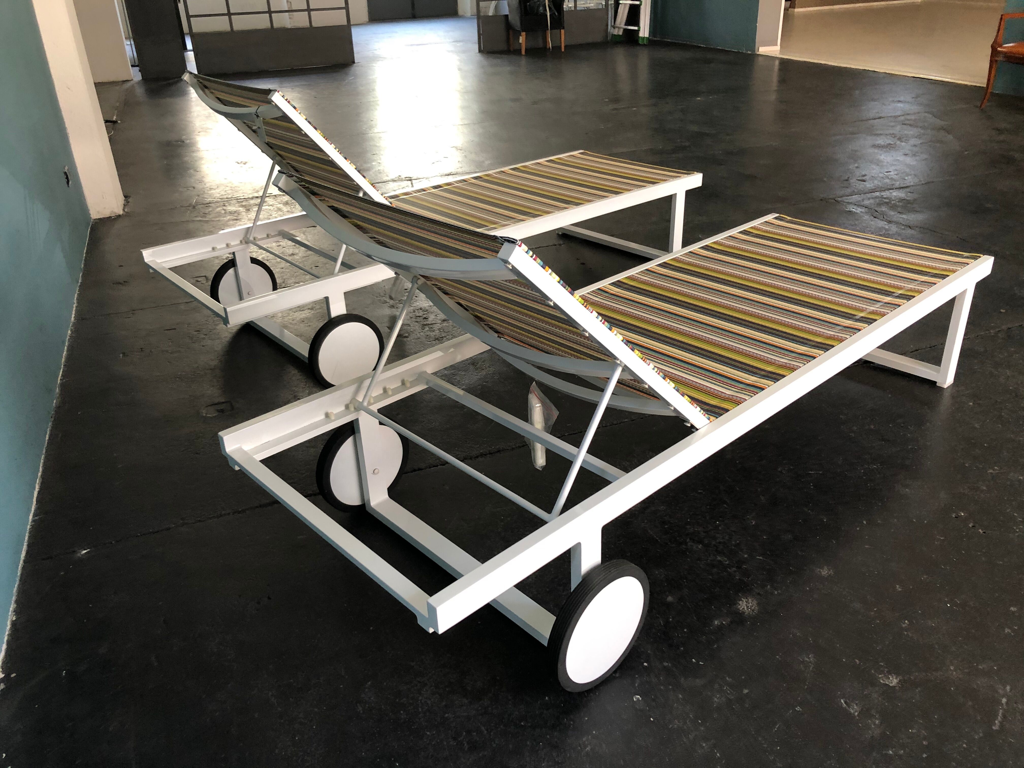 Paire de chaises longues en aluminium peint Allux par Mamagreen