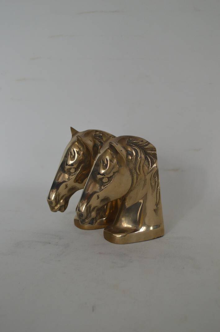 Brass horse bookends