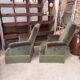 Olive green English armchairs