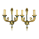 Pair of large Restoration style wall sconces from Lucien GAU - bronze