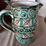 Robert Picault pitcher Earthenware Geometric Decor Vallauris signed 14 cm