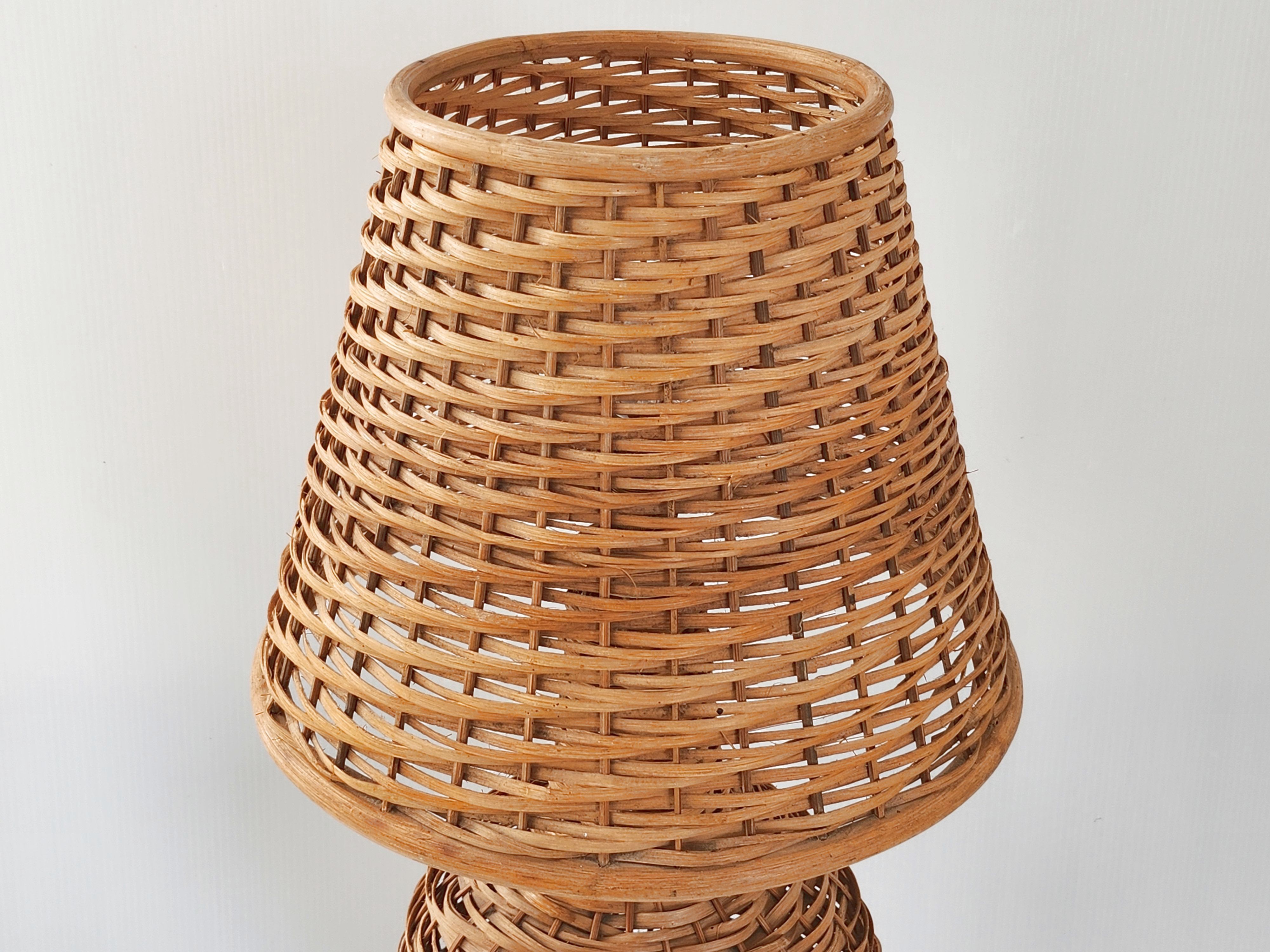 Vintage rattan lamp 1950