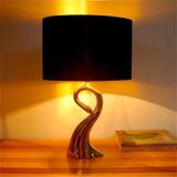 Massive brass lamp in the shape of a swan