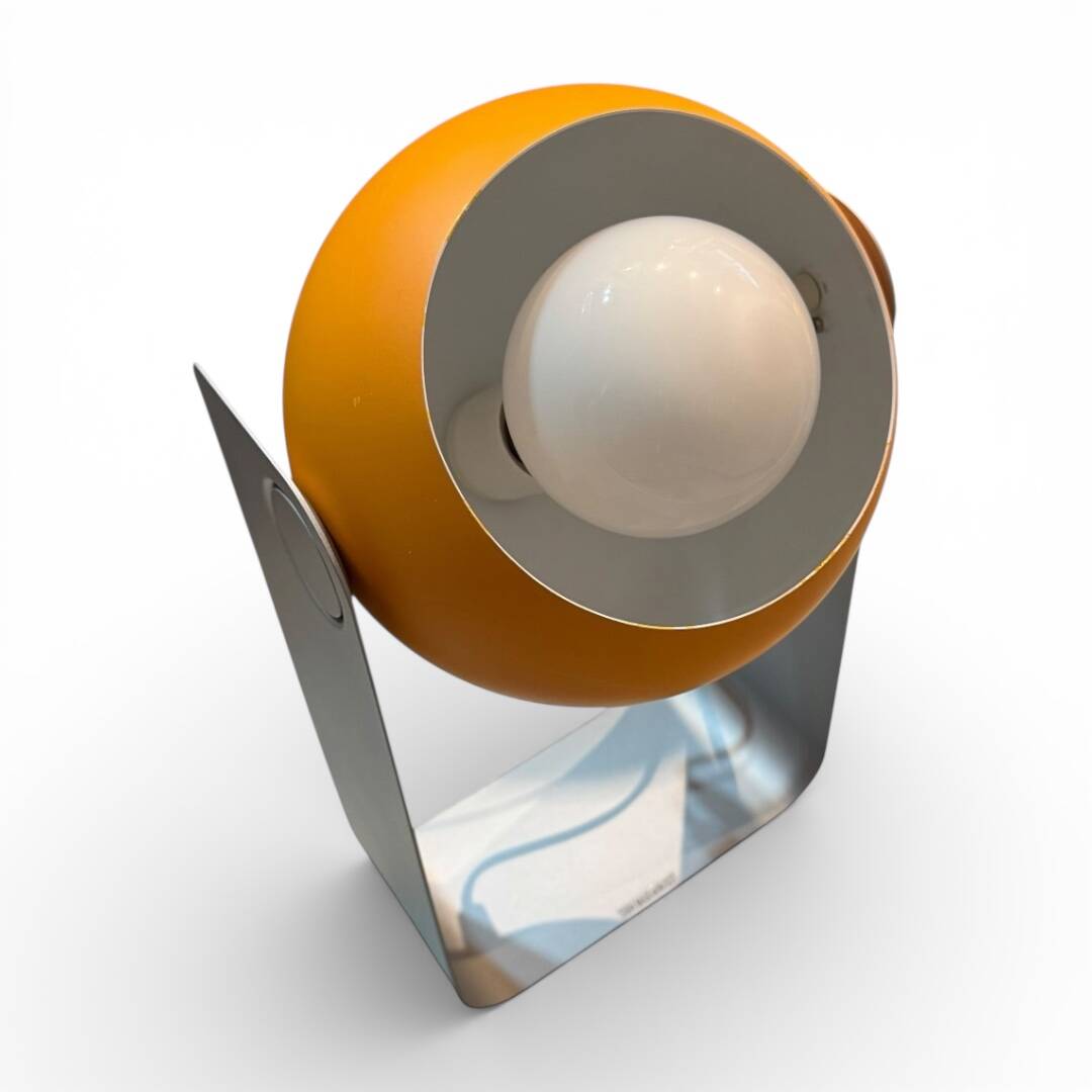 Pair of Space Age eyeball orange lamps by Massive Belgium