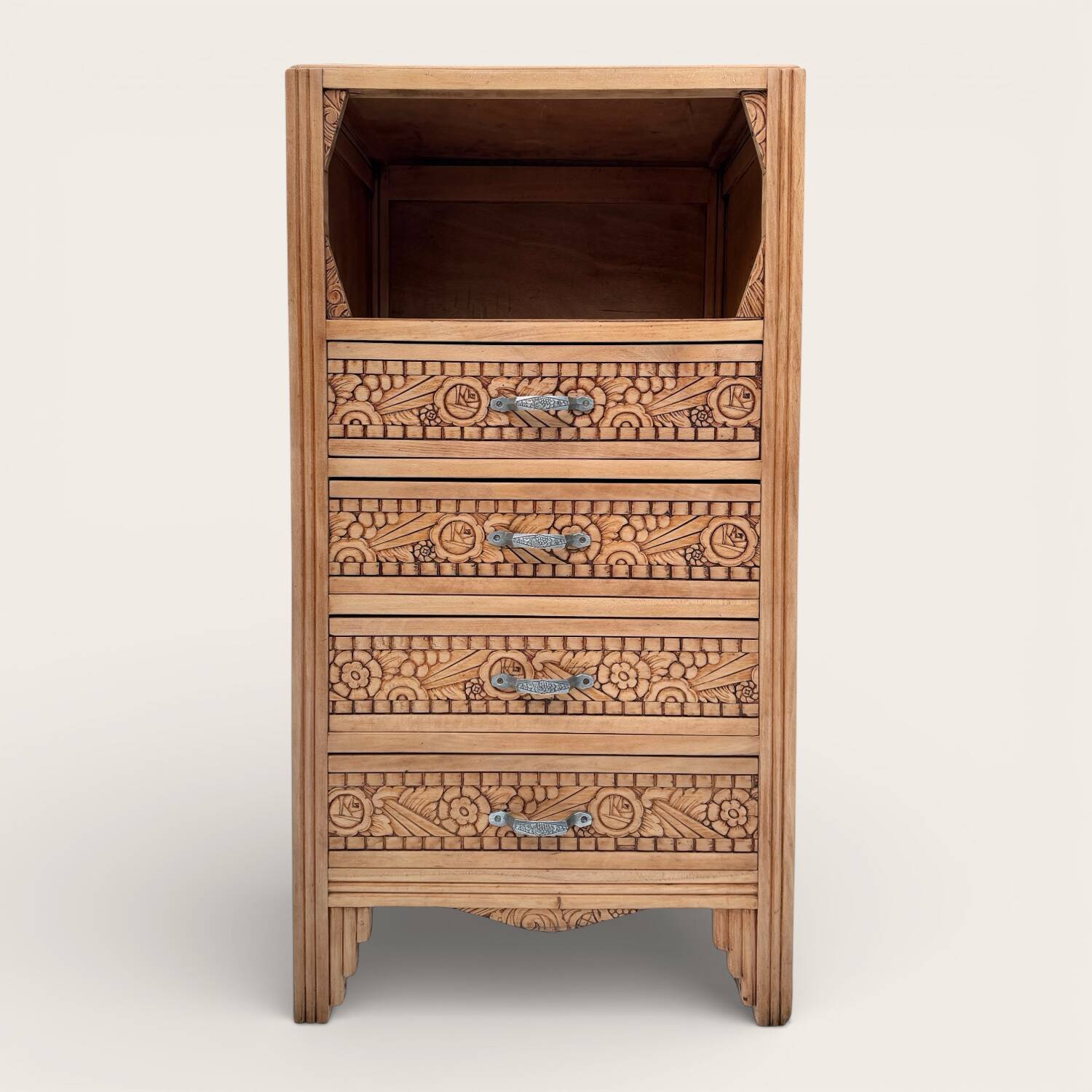 Commode haute art déco bois brut 1930