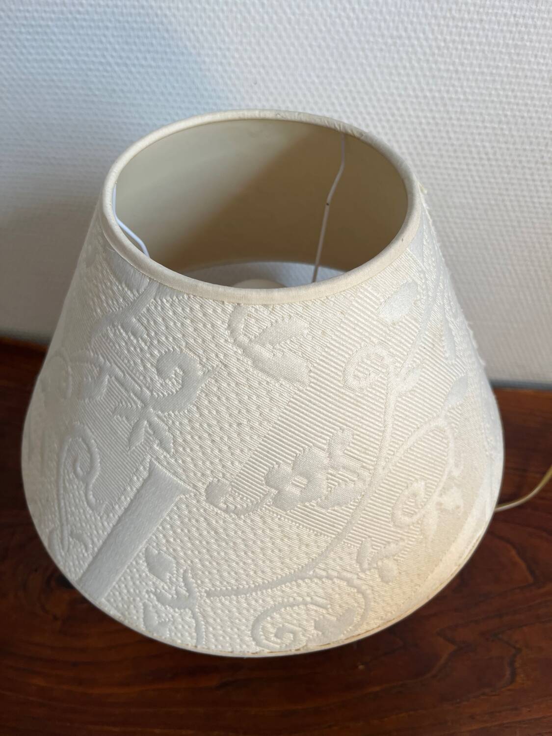 Oval floor lamp in solid wood, 1980s