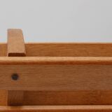 Mid-century Magazine Rack in full oak, France 1960s