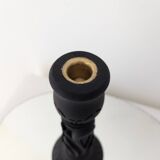 Bougeoir en bois noir et laiton