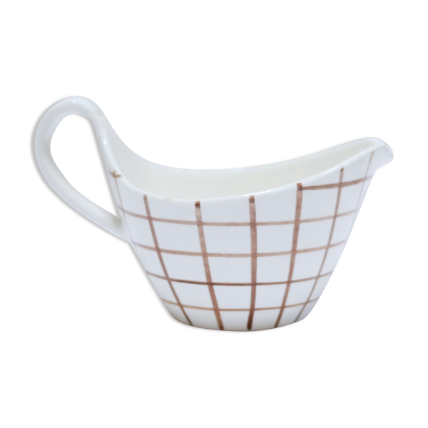 Saucière pot vintage en céramique par la manufacture longchamp, france