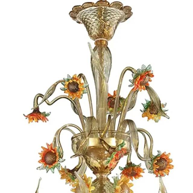 Artistic Venetian Sunflowers Murano Glass Chandelier by Simoeng