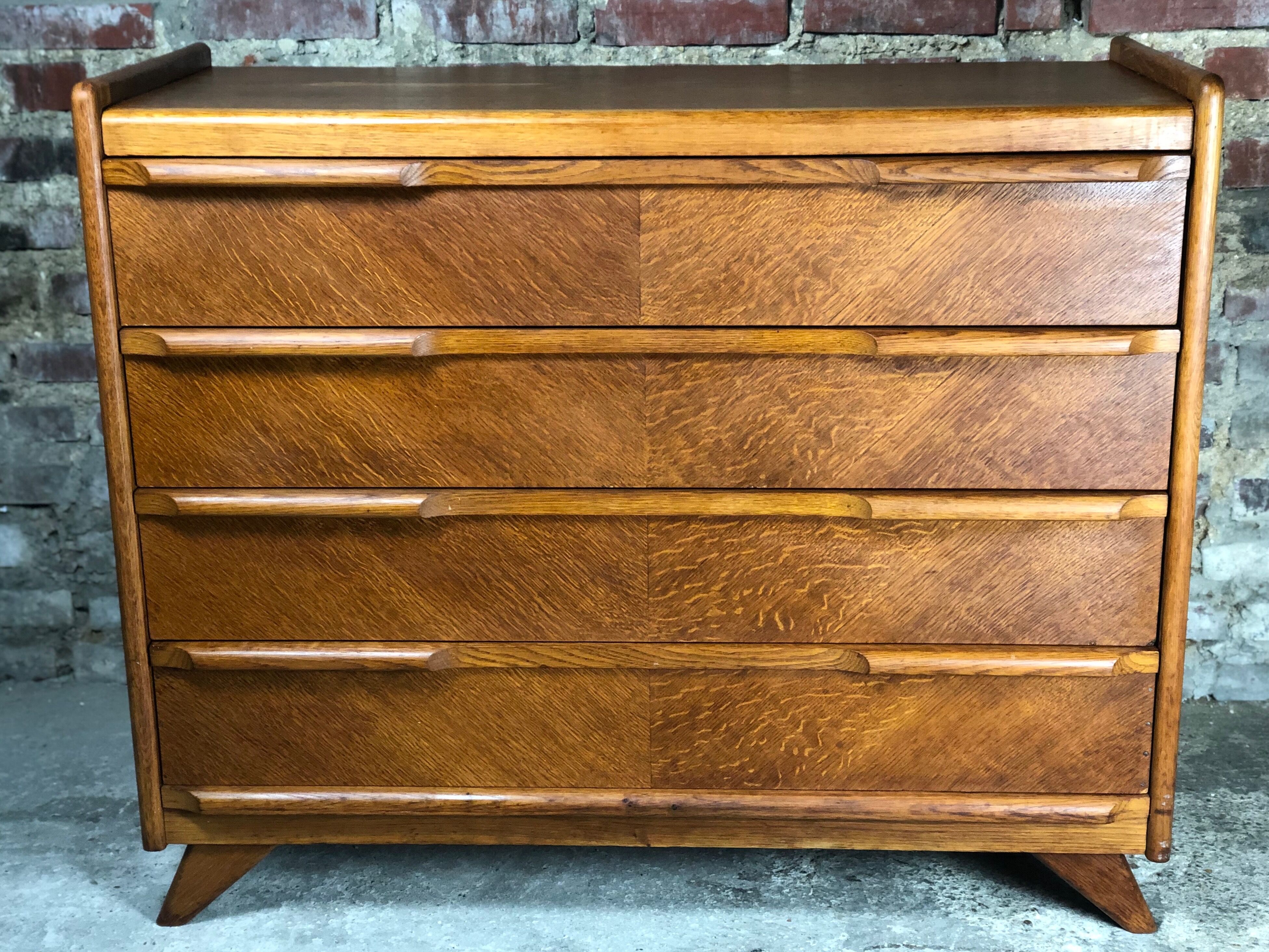 Commode scandinave vintage en teck et placage