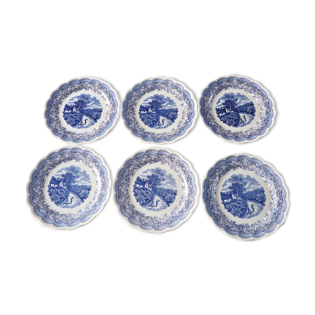 6 assiettes plates english landscape Selency