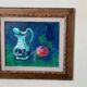 Still life painting 1965 signed Barbero oil on canvas
