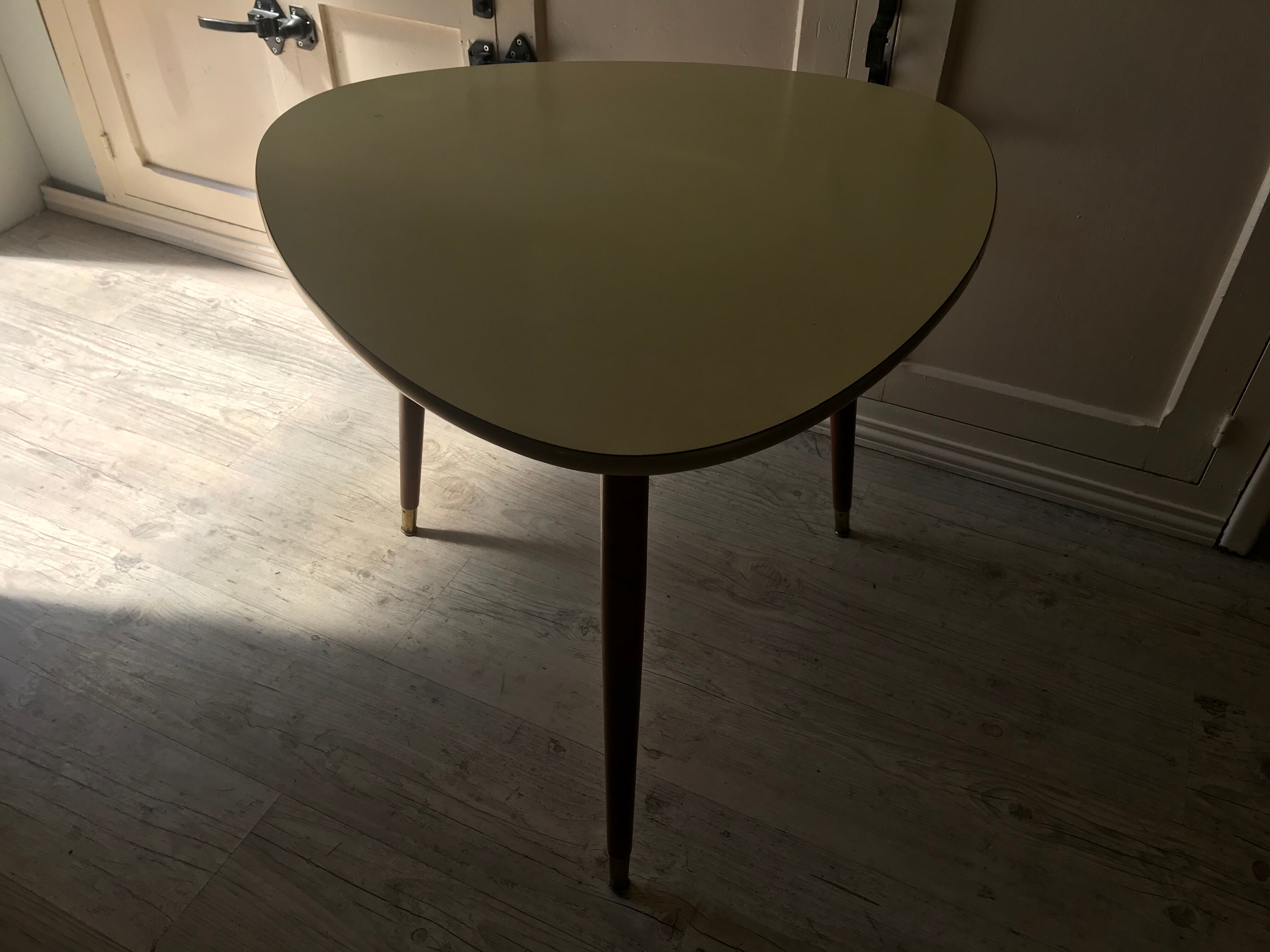 Vintage coffee table tripod feet compass