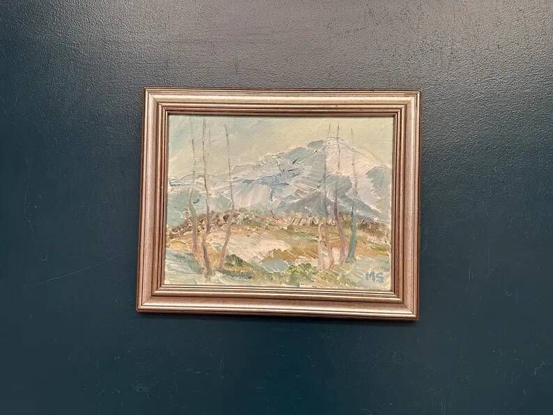 Original Swedish Oil Painting - "Nature Scene" by Maja Sjöberg - Signed - Vintage and Framed - 35.5 × 43.5 cm (14" × 17.1")